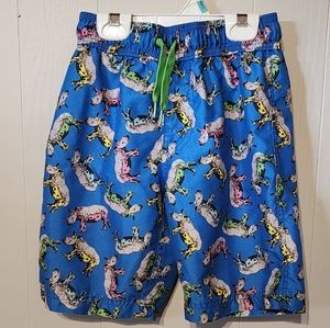 Blue Multicolor Swim Trunks Rhinoceros Beach‎ Wave Zone Small A298